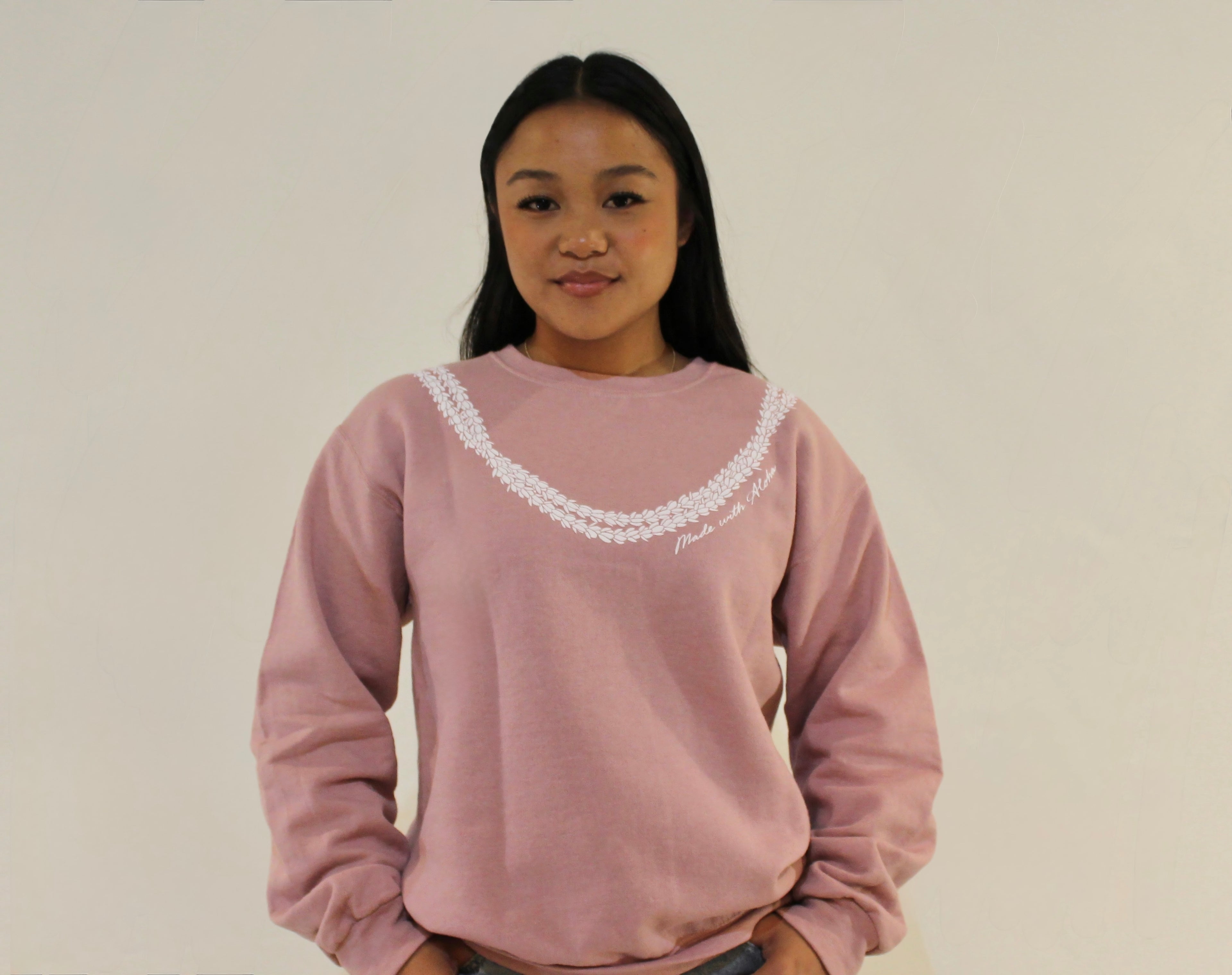 Made with Aloha Pikake Lei | Puff Ink Crewneck