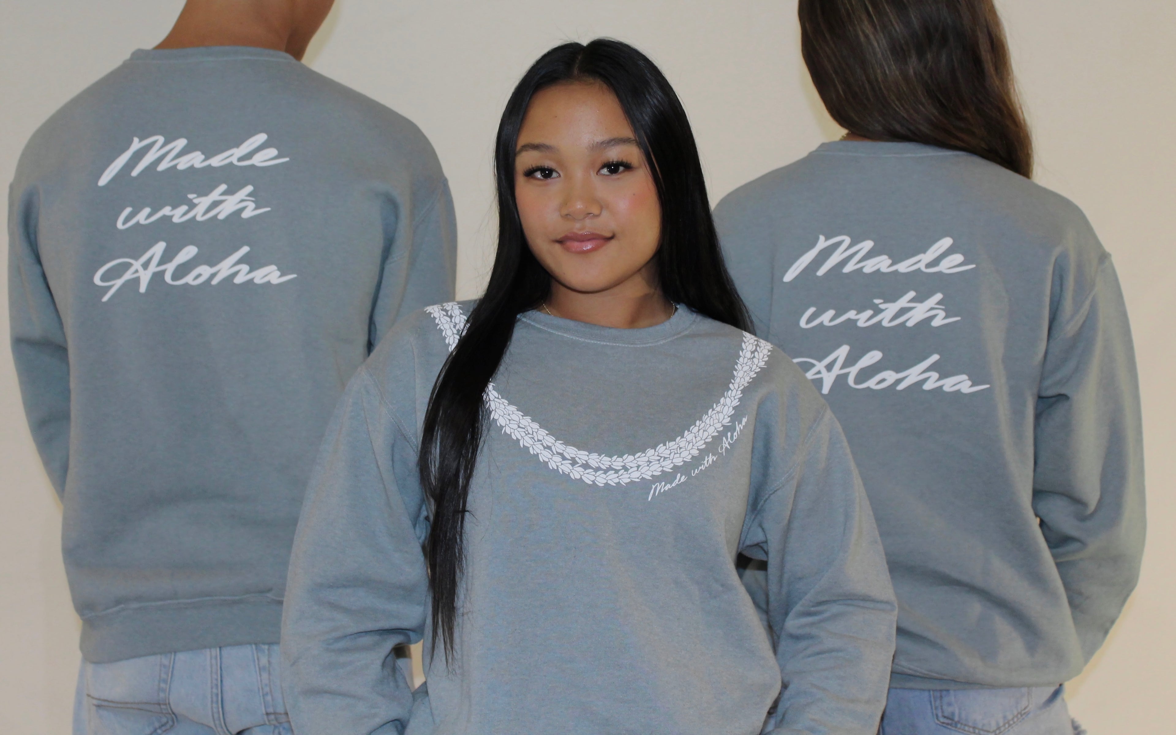 Made with Aloha Pikake Lei | Puff Ink Crewneck