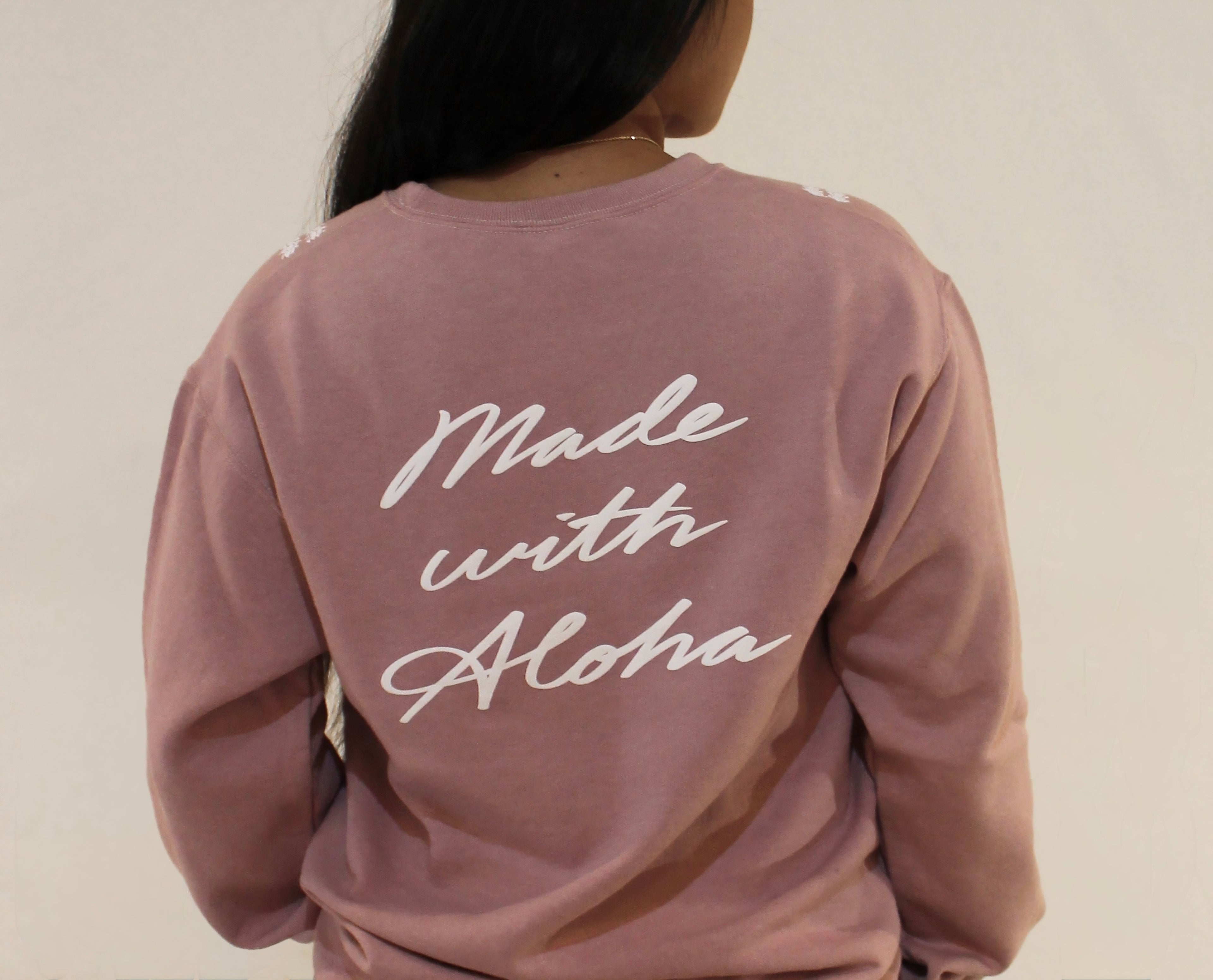 Made with Aloha Pikake Lei | Puff Ink Crewneck